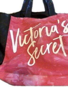 Victoria’s Secret 🩷 Tie-Dye Pink & Black Large Tote Bag
